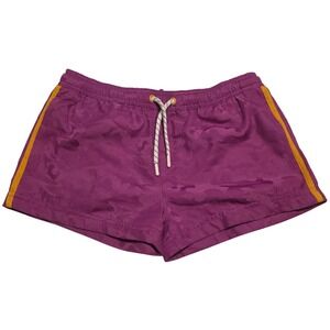 AussieBum Purple Camo Jacquard Swim Trunks Yellow Stripe Medium
